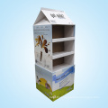 New Design Milkbox Shape 3 Tiers Custom Cardboard Display Stand